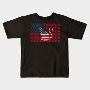 American Flag Cat 4th Of July Gift Kids T-Shirt